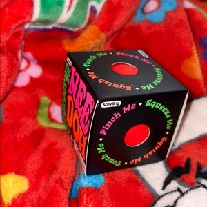 Nee Doh Groovy Glob Squeezy Stress Cube - Orange NEW RARE QUICK SHIP